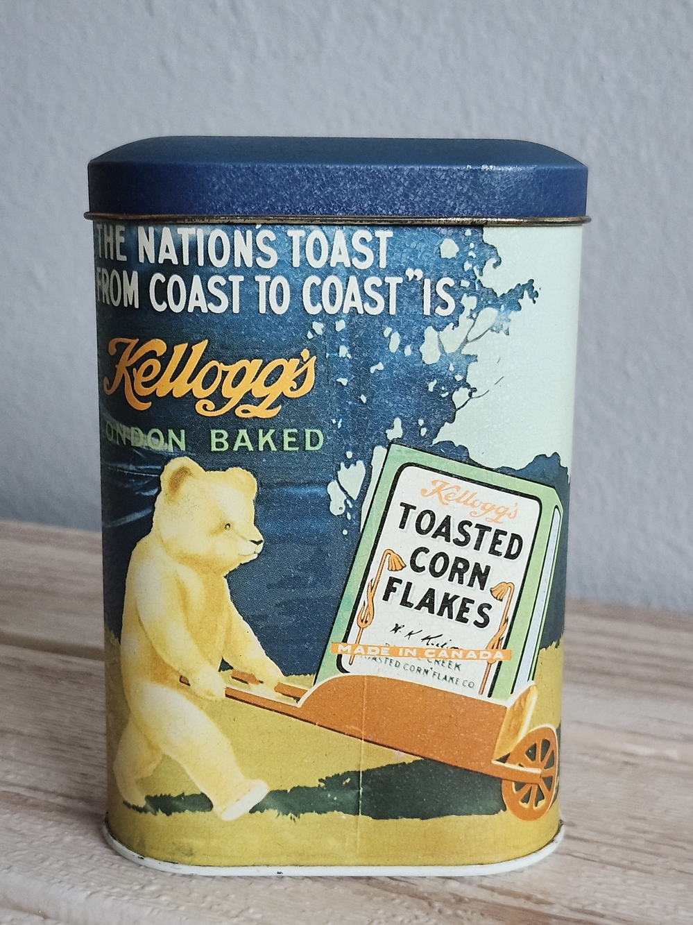 Vintage Toasted Corn Flakes Metal 1984 Decorative Tin
